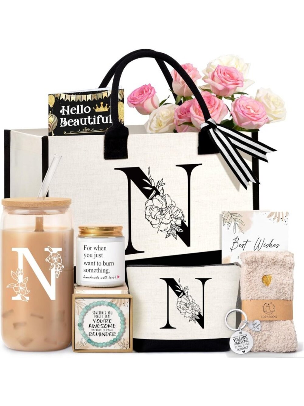 Personalized Monogram Tote Bag - Perfect Birthday Gift for Women, Teachers